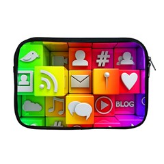Colorful 3d Social Media Apple Macbook Pro 17  Zipper Case