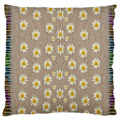 Star Fall Of Fantasy Flowers On Pearl Lace Large Cushion Case (one Side)