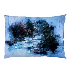 River Water Art Abstract Stones Pillow Case