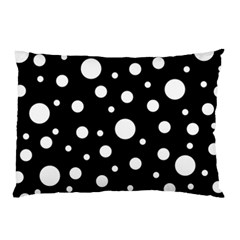 White On Black Polka Dot Pattern Pillow Case