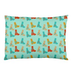 Blue Orange Boots Pillow Case