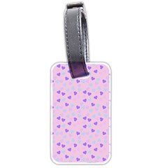 Blue Pink Hearts Luggage Tags (two Sides)
