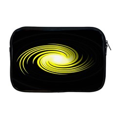Fractal Swirl Yellow Black Whirl Apple Macbook Pro 17  Zipper Case