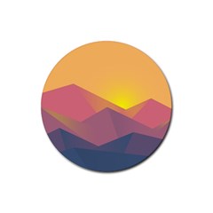 Image Sunset Landscape Graphics Rubber Coaster (round) 