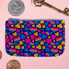 Pansexual Pride Hearts; A Cute Pan Pride Motif! Large Coin Purse