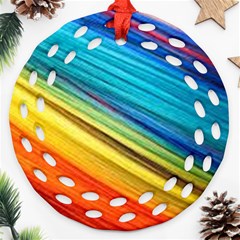 Rainbow Round Filigree Ornament (two Sides)