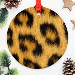 Animal Print Leopard Round Ornament (two Sides)
