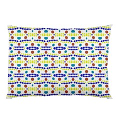 Retro Blue Yellow Brown Teal Dot Pattern Pillow Case (two Sides)