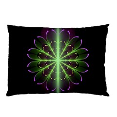 Fractal Purple Lime Pattern Pillow Case (two Sides)
