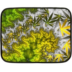 Fractal Mobius Dragon Marijuana Fleece Blanket (mini)