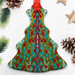 Raining Paradise Flowers In The Moon Light Night Christmas Tree Ornament (two Sides)