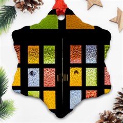 Window Stained Glass Glass Colors Snowflake Ornament (two Sides)