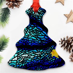 Sea Fans Diving Coral Stained Glass Ornament (christmas Tree) 