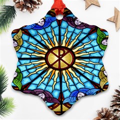 Church Window Stained Glass Church Snowflake Ornament (two Sides)