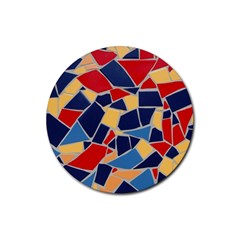 Pattern Tile Wall Background Rubber Coaster (round) 