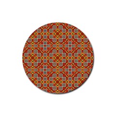 Tile Background Image Pattern Rubber Coaster (round) 