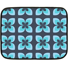 Retro Flower Blue Fleece Blanket (mini)