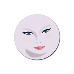 Face Beauty Woman Young Skin Rubber Coaster (round) 