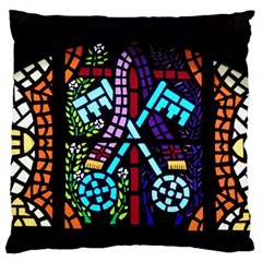 Mosaic Window Rosette Church Glass Large Cushion Case (one Side)