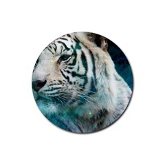 White Tiger Rubber Coaster (round) 