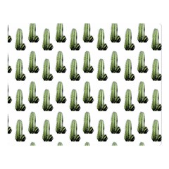 Cactus White Pattern Double Sided Flano Blanket (large) 