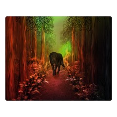 The Lonely Wolf In The Night Double Sided Flano Blanket (large) 