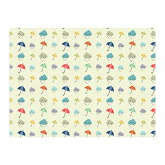 Clouds And Umbrellas Seasons Pattern Double Sided Flano Blanket (mini) 