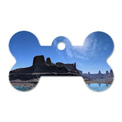 Mountains Galaxy Lake Landscape Dog Tag Bone (one Side)