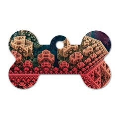 Fractals 3d Graphics Designs Dog Tag Bone (one Side)