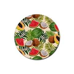 Tropical Pattern Background Rubber Coaster (round) 