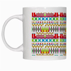 Christmas Digital Paper White Mugs