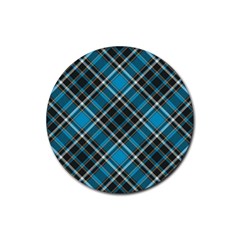 Tartan Scotland Seamless Plaid Pattern Vintage Check Color Square Geometric Texture Rubber Coaster (round) 
