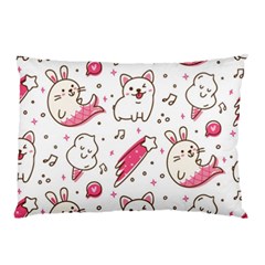 Cute Animals Seamless Pattern Kawaii Doodle Style Pillow Case (two Sides)