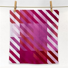 Lesbian Pride Diagonal Stripes Colored Checkerboard Pattern Face Towel