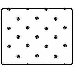 Black And White Baseball Print Pattern Fleece Blanket (medium) 