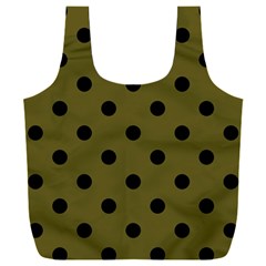 Large Black Polka Dots On Antique Bronze - Full Print Recycle Bag (xxxl)