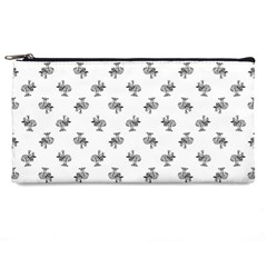 Black And White Sketchy Birds Motif Pattern Pencil Case