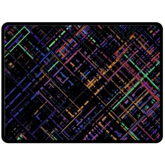 Criss-cross Pattern (multi-colored) Fleece Blanket (large) 