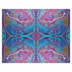 Marbling Turquoise Marbling Double Sided Flano Blanket (medium) 