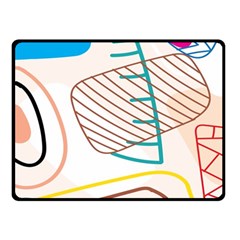 Pastel Abstract Pattern With Beige, Coffee Color Strap Fleece Blanket (small)