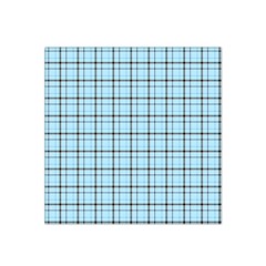 Sky Blue Tartan Plaid Pattern, With Black Lines Satin Bandana Scarf