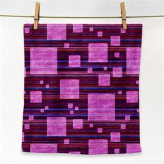 Squares-purple-stripes-texture Face Towel
