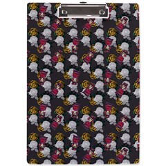 Vintage Floral And Goth Girl Grey Bg A4 Clipboard