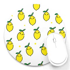 Pattern Lemon Texture Round Mousepads