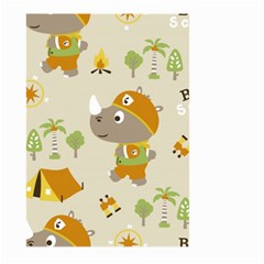 Seamless-pattern-vector-with-funny-boy-scout-scout-day-background Large Garden Flag (two Sides)