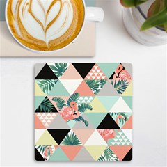 Jungle Pink Flamingos Uv Print Square Tile Coaster 