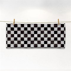 Large Black And White Watercolored Checkerboard Chess Hand Towel