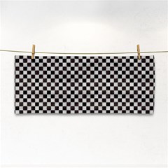 Black And White Watercolored Checkerboard Chess Hand Towel