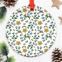 Flowers-beutiful Round Ornament (two Sides)