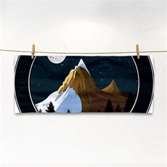 Mountains Forest Moon Stars View Hand Towel